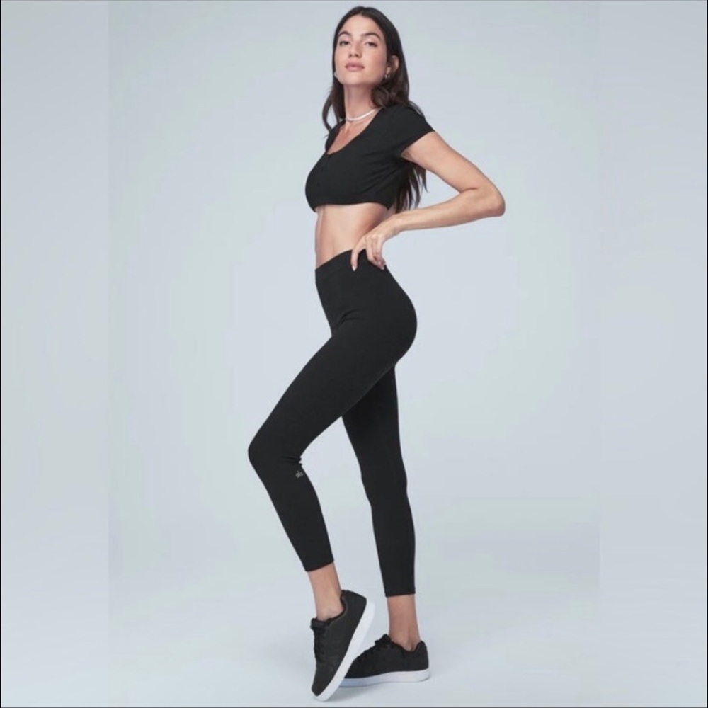 Alo Yoga Ribbed High-Waist 7/8 Blissful Leggings